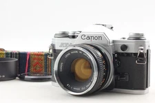 (HOOD [Near MINT +++] Canon AE-1 35mm Film Camera Silver 50mm F1.8 Lens  JAPAN