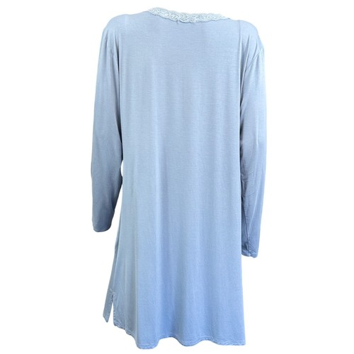 Chemise de nuit femme Natori bordure dentelle bleu viscose mélangé XL vêtements de nuit décontractés - Photo 2/6