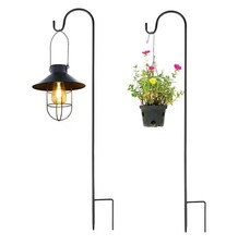 2Pcs Shepherds Crook Hook Hanging Bird Feeder Garden Lights Wedding Flower Decor