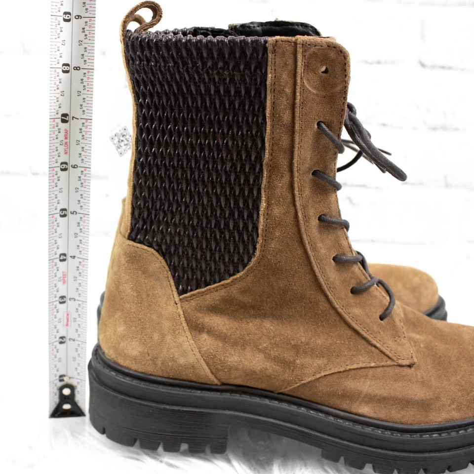 Botas de tornozelo GEOX femininas camurça marrom combate com cadarço liso tamanho 9 39 - Imagem 4 de 4