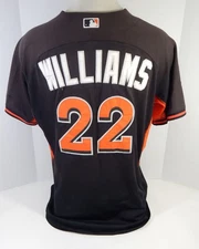 Miami Marlins Williams #22 Game Used Black Spring Training B.P. Jersey DP13755