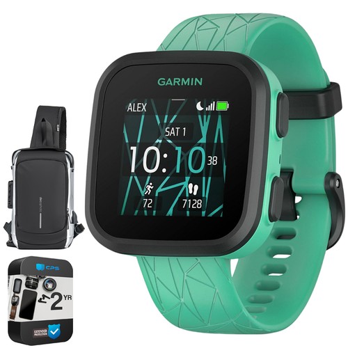 Garmin Bounce Montre Connectée Enfant, Green Burst avec Sac à Dos Sling + Kit Garantie 2 Ans - Photo 3 sur 12