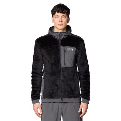 Mountain Hardwear Polartec High Loft Hooded Men's Casual Jacket, Black/Volcanic,