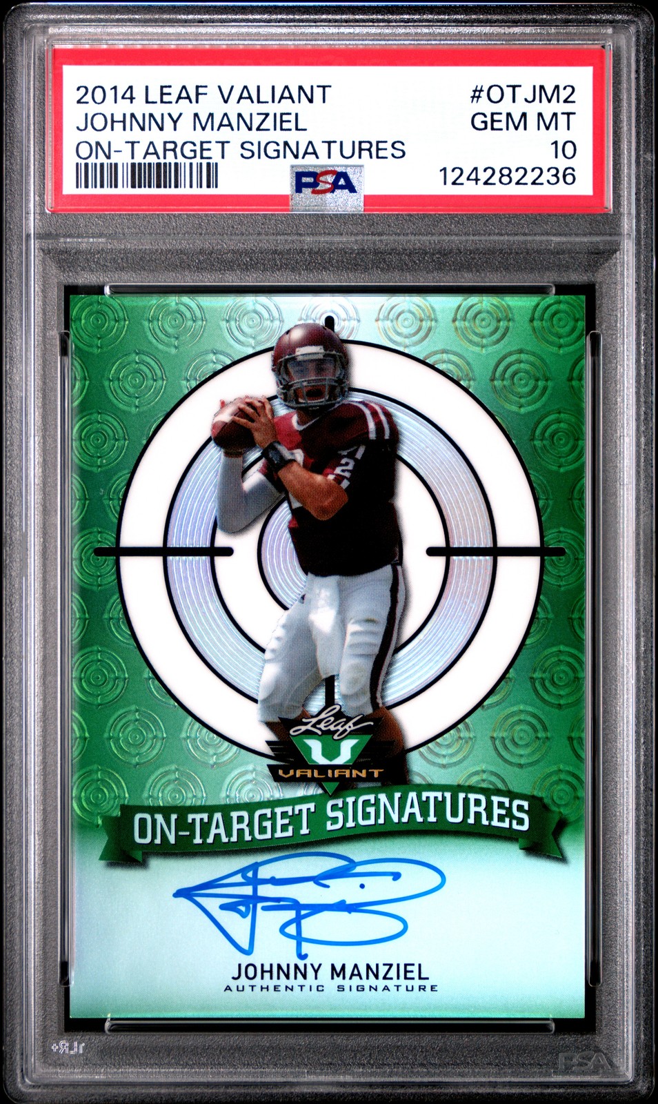 Johnny Manziel Leaf Valiant on-Target Signatures #OTJM2 Base