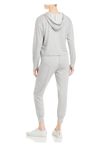AVA & ESME Womens Stretch Tie Long Sleeve Hooded Lounge Pant Suit - Picture 6 of 6