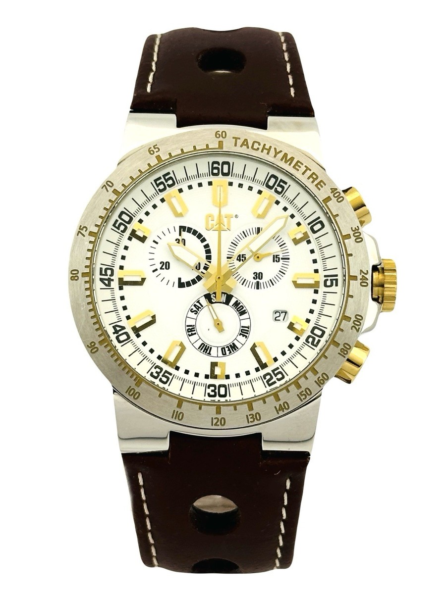 Caterpillar Men's CAT YP 143 35 223 COSMOFIT CHRONO Brown Leather