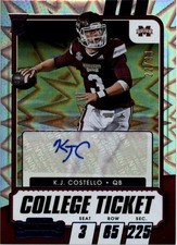 2021 Contenders Draft Game Ticket Blue Explosion #304 K.J. Costello Auto /39
