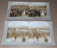 2 Tangen Stereoviews Cheyenne Wyoming Union Depot Railroad Denver Post Band Frey