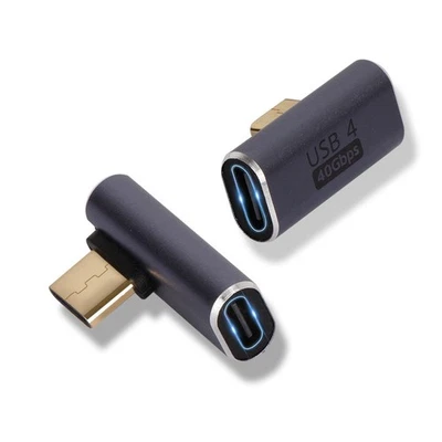 USB-C Adapter Stecker auf USB-C Buchse Verbinder Kabel Verlängerung gewinkelt 90 - Bild 1 von 4