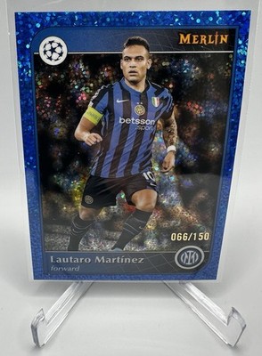 2024-25 Topps Merlin Chrome UEFA Lautaro Martinez Blue Speckle Refractor #/150