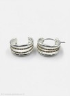 vintage-style earrings feature a two-tone design with sterling silver bands and — photo 1