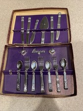 VINTAGE BANNER METALTONE PLASTIC JUNIOR CHILD'S CHILDRENS TABLEWARE IN BOX 1950s