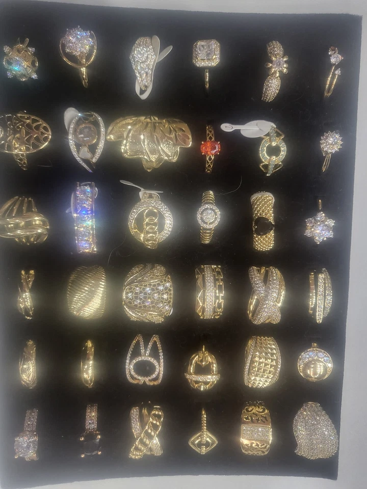 Lote 36 Anillos Surtidos ORO LAMINADO 14K tamaños mixtos Foto 3 de 3