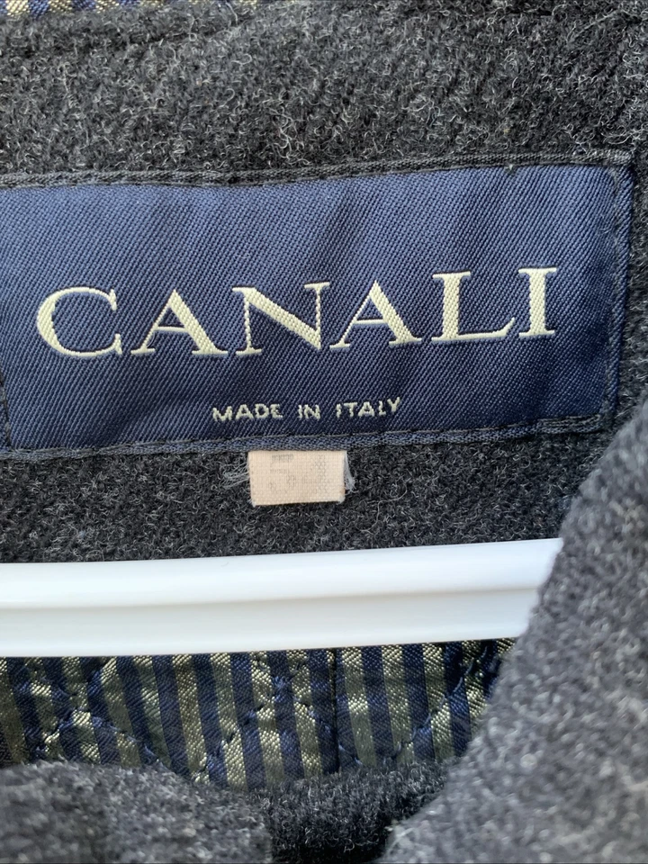 Abrigo Canali Talla 54IT (XL) Lana Negro Hecho en Italia Chaqueta de Invierno de Lujo #Z38 Foto 2 de 4