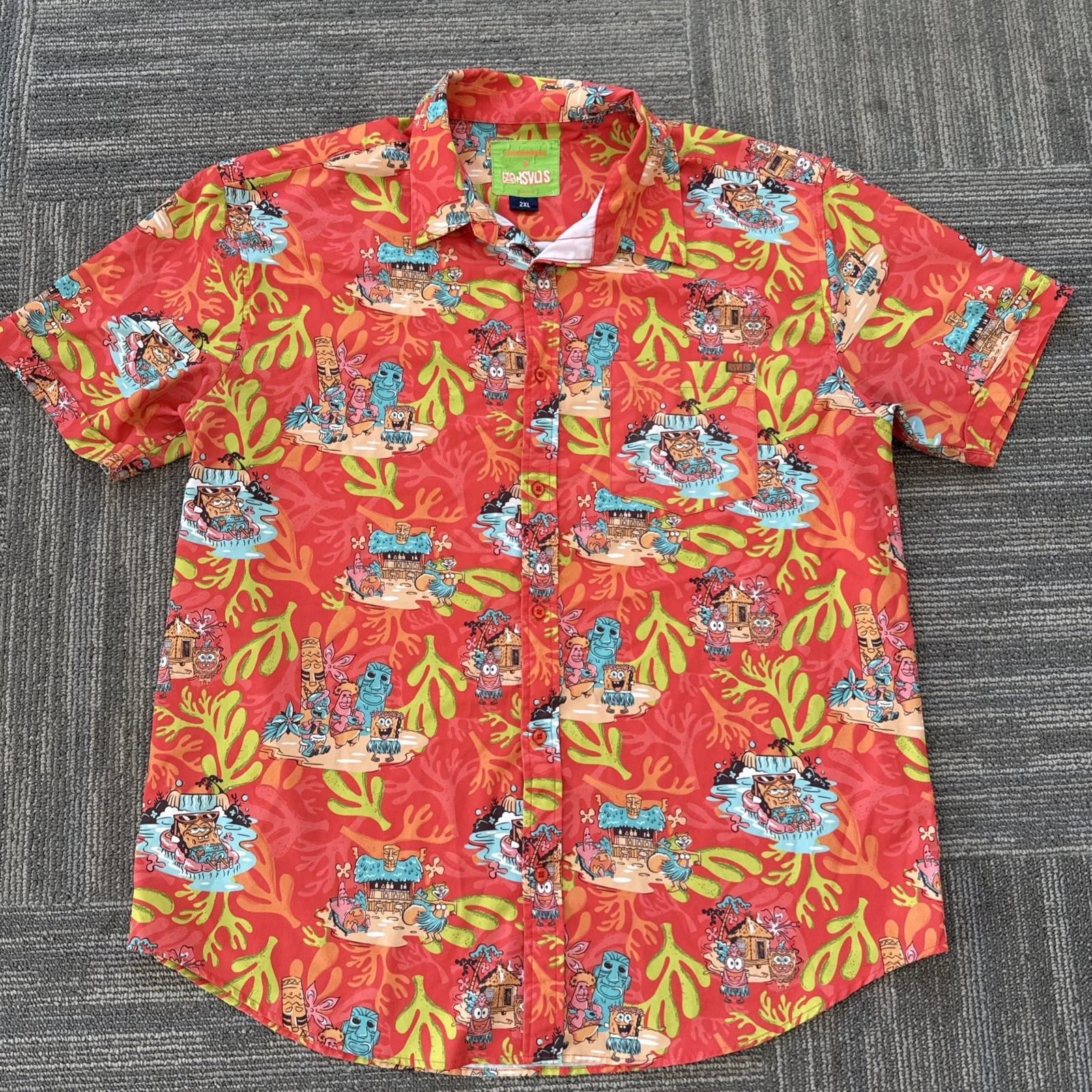 RSVLTS SPONGEBOB SQUAREPANTS Nickelodeon LUAU Print Button Up Shirt XXL 2XL
Opens in a new window or