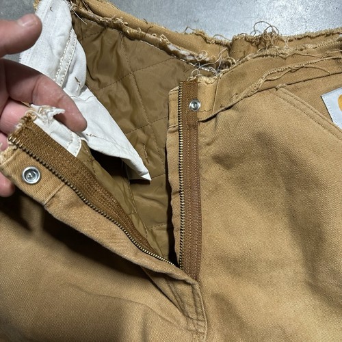 Vintage Carhartt Double Knee Insulated Canvas Work Pants Tan Brown 30x28 *AS IS - 第 4/8 張圖片