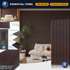 Wood Slat Acoustic Wall Panels - Walnut Finish, 2 Pack, 47.2 x 23.6 Soundproof