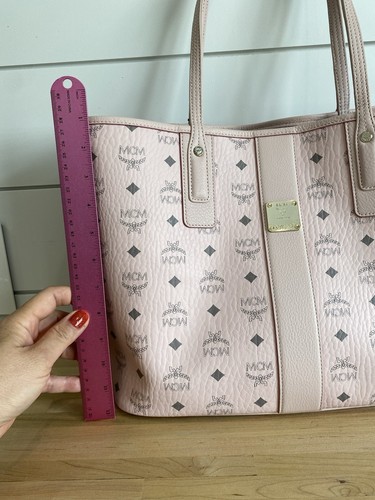 Authentic MCM Liz Shopper Medium Tote Bag Reversible in Pink Leather - Picture 21 of 22