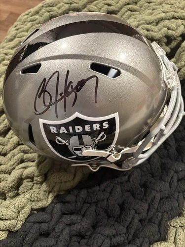 Bo Jackson Autographed Raiders Replica Full-Size Football Helmet Beckett Witness