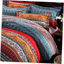 Boho Duvet Cover Set 100 Brushed Cotton King/California King Sky Blue