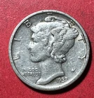 1937D US Mercury SILVER Dime! "Denver Mint"! XF! SHARP! Old US Coin!