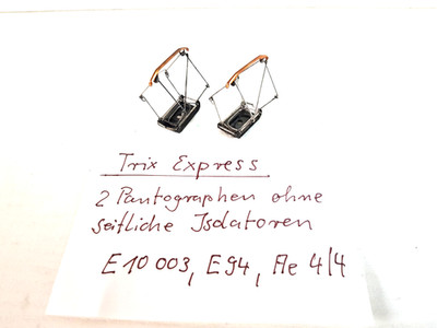 TRIX EXPRESS 2 Pantographen ohne seitliche Isolatoren für E 10 003, E94 Ae 4/4