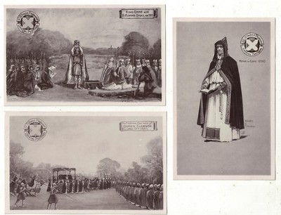 3 Biesen Echt Foto Postkarten St Albans Festzug Mönch in Cope 1290 King Offa
