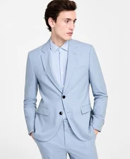 Hugo Boss Mens Modern fit Suit Jacket Blazer 40 S Blue Solid Stretch