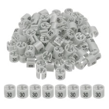100 Pcs Clothes Hanger Marker Number 30 Tag Fit 3mm Rod Garment Size Tag Gray