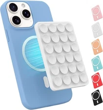 Magnetic Suction Phone Mount for MagSafe Case,Silicone Octo Cup Buddy White 