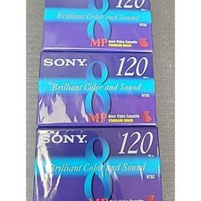 Vintage Sony 8mm Video Cassette 3 Pack 120min MP Standard Grade P6-120MP Sealed