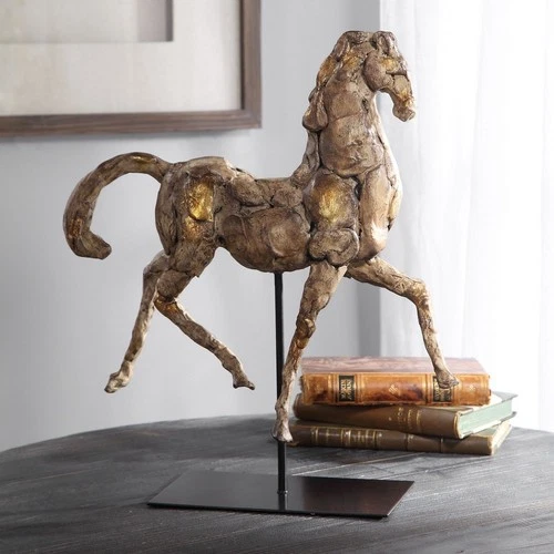 Caballo - 16.5 inch Dorado Horse Sculpture - 14 inches wide by 5.13 inches deep - Picture 5 of 7