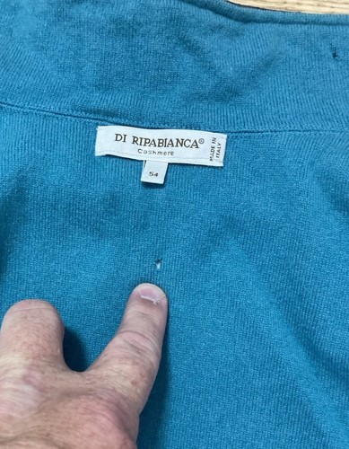 Di Ripabianca Uomo 54 3X Grigio Antracite 100% Cashmere Gilet Golf Senza Maniche Italia - Foto 8 di 13