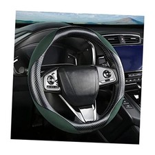 Steering Wheel Cover for Women and Men, Carbon Fiber Carbon Fiber Black/Green