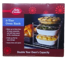 Betty Crocker 3 Tier Oven Rack - Doubles Oven Capacity, Folds Flat BRAND NEW