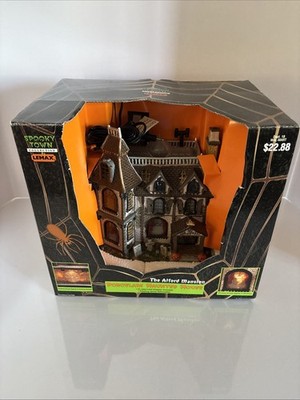 New/2002 Lemax Spooky Town THE ALFORD MANSION HAUNTED HOUSE~Illuminated~Retired!