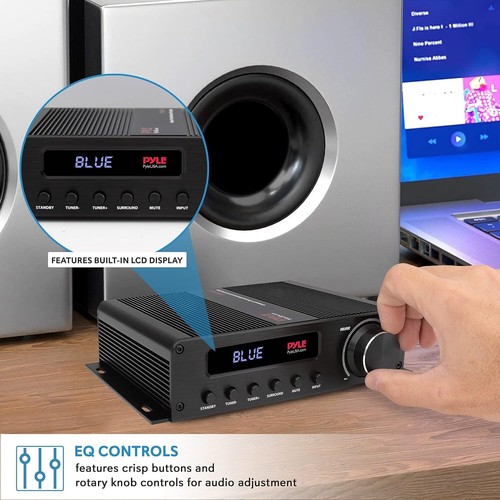 Pyle Compact 5-Channel Bluetooth Amplifier, Hi-Fi Amp Receiver w/ HDMI FM Radio - Picture 5 of 7