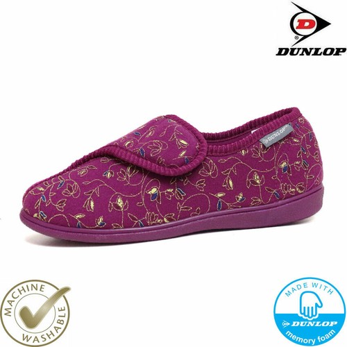 LADIES DIABETIC ORTHOPAEDIC EASY CLOSE WIDE FIT MACHINE WASHABLE SLIPPERS SHOES - Picture 22 of 25