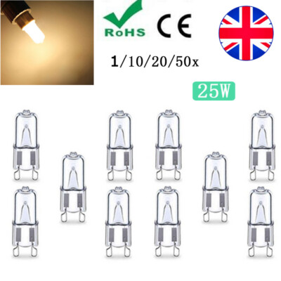 G9 25W Warm White Halogen Light Bulb 3000-3500K Globe 240V Capsule Clear Bulbs