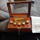 New ListingVintage Mr Christmas Gold Label Concertina Wooden Music Box 50 Songs w/ Key Read