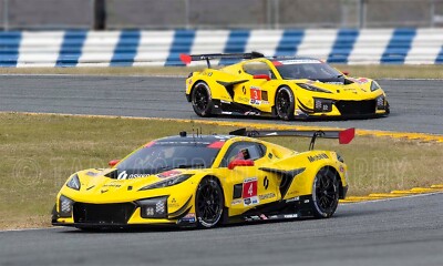 Two Corvette Z06 GT3 R GTD PRO  IMSA Rolex 24 Race Car Photo CA2720