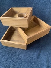 NEW~FRONTGATE ~CHARCUTERIE BREAD BOX~100% TEAK~MULTI USE