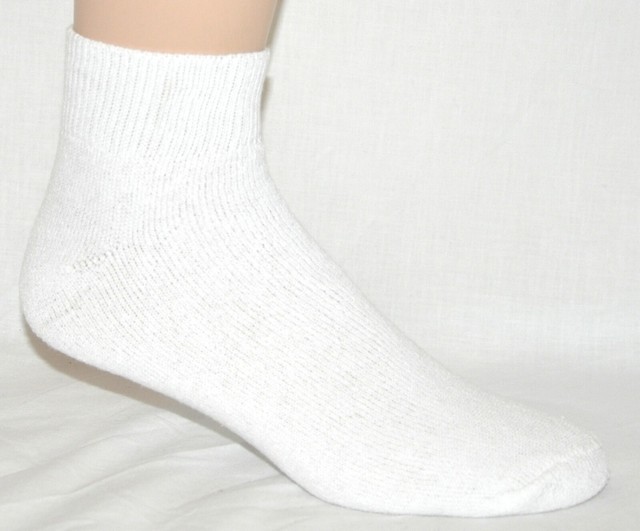 White Ankle Quarter Socks 6 Pair Men's Size 1013 Made In The USA!! eBay