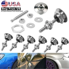 8PCS Push Button Quick Release Hood Pins Bonnet Lock Clip Bumper Latch Universal