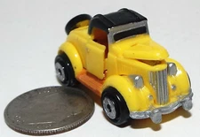 Small Micro Machine Plastic 1936 Ford Road Master in Yellow & Black (Deluxe)