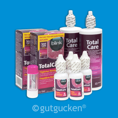 Blink Total Care Twin Pack 4 x 120ml 4 x 30ml Pflegemittel für harte Linsen AMO