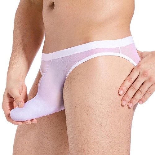 Men Briefs Underwear Elephant Nose Sexy See-through Panties Underpants Mesh - Picture 8 of 16