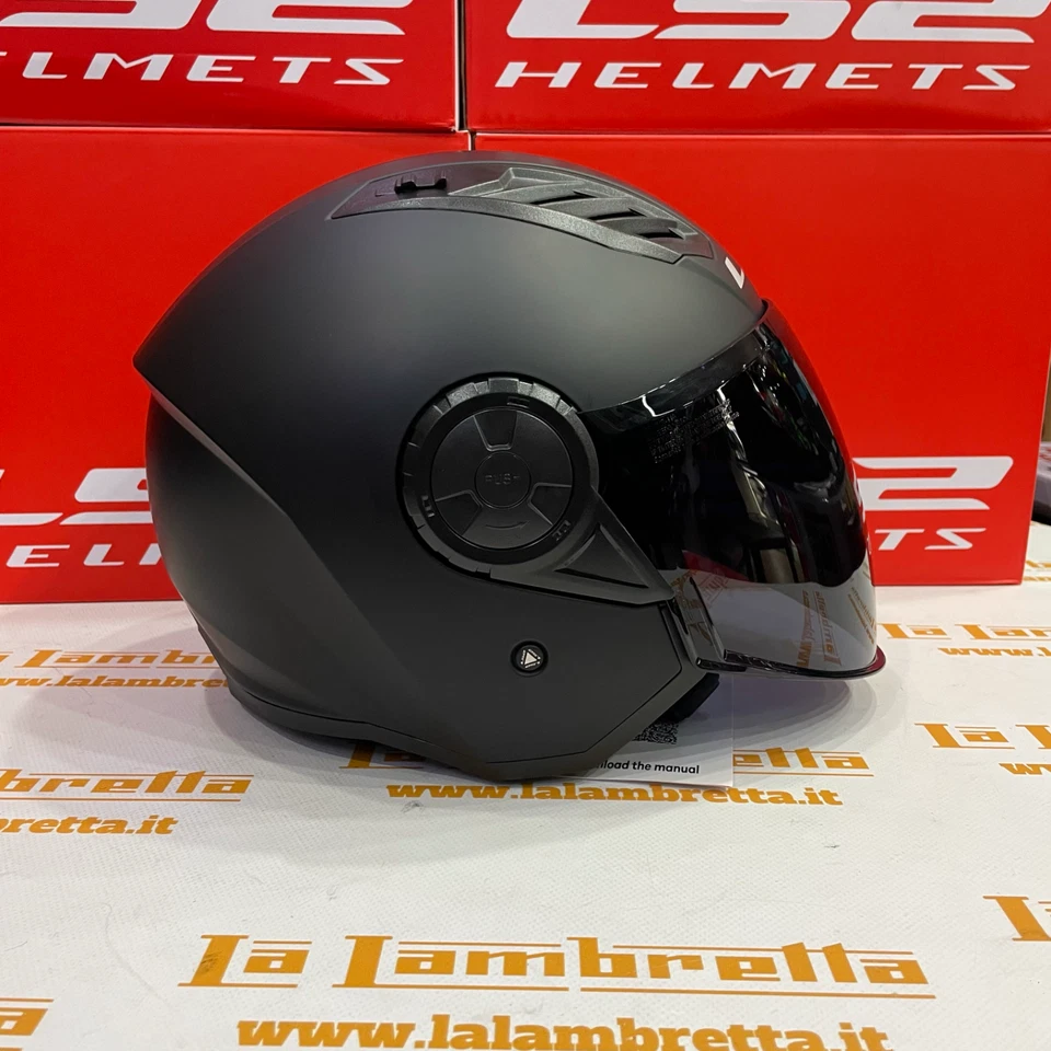 CASCO LS2 AIRFLOW II OF616 - NERO OPACO CON VISIERA LUNGA NERA - Imagen 2 de 4