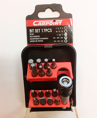 CARPOINT 06.410.52 Tip Set 17PCS 0641052 Bitset T10 - T20 PH1 - PH3 S0 - S2