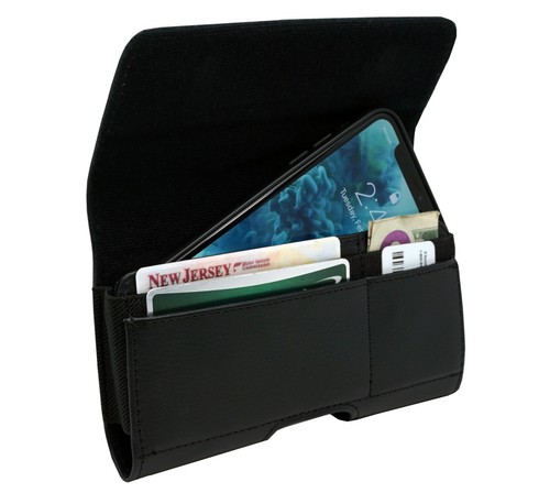 AGOZ 5.8" x 3.2" x 0.7" Leather Case Holster with Belt Clip and Card Holder - Picture 4 of 14